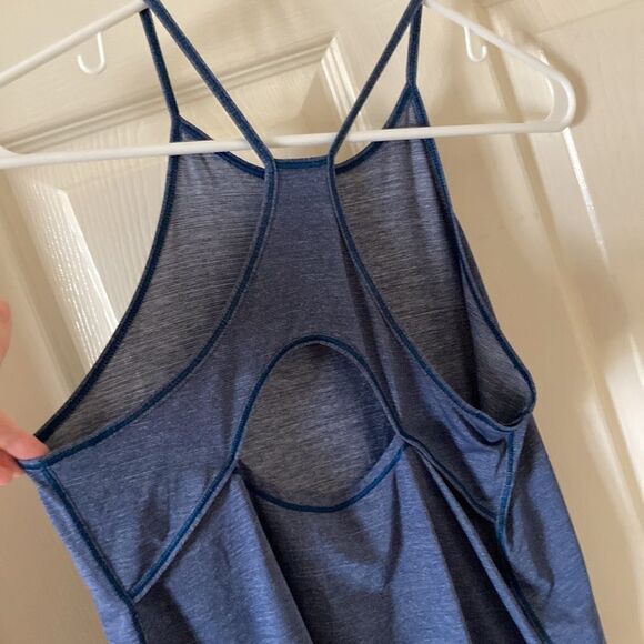 Lululemon Fast as Light Singlet Tank Top Heathered Night Tide Cutout 4 Like New - Picture 12 of 14
